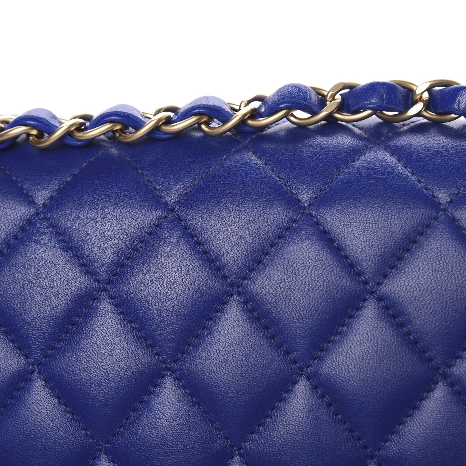 Chanel Lambskin Quilted Medium Double Flap Blue 13 of 14