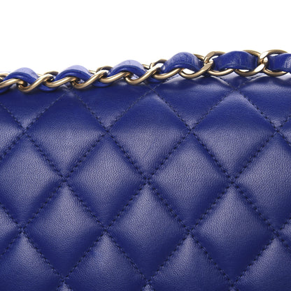 Chanel Lambskin Quilted Medium Double Flap Blue 13 of 14