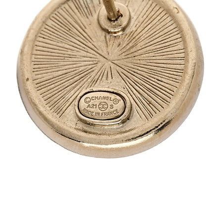 Chanel Crystal CC No 5 Round Earrings Gold 4 of 5