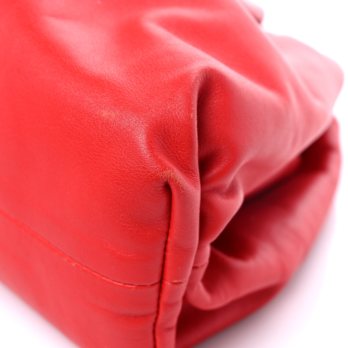 Smooth Butter Calf The Pouch Oversized Clutch Bright Red