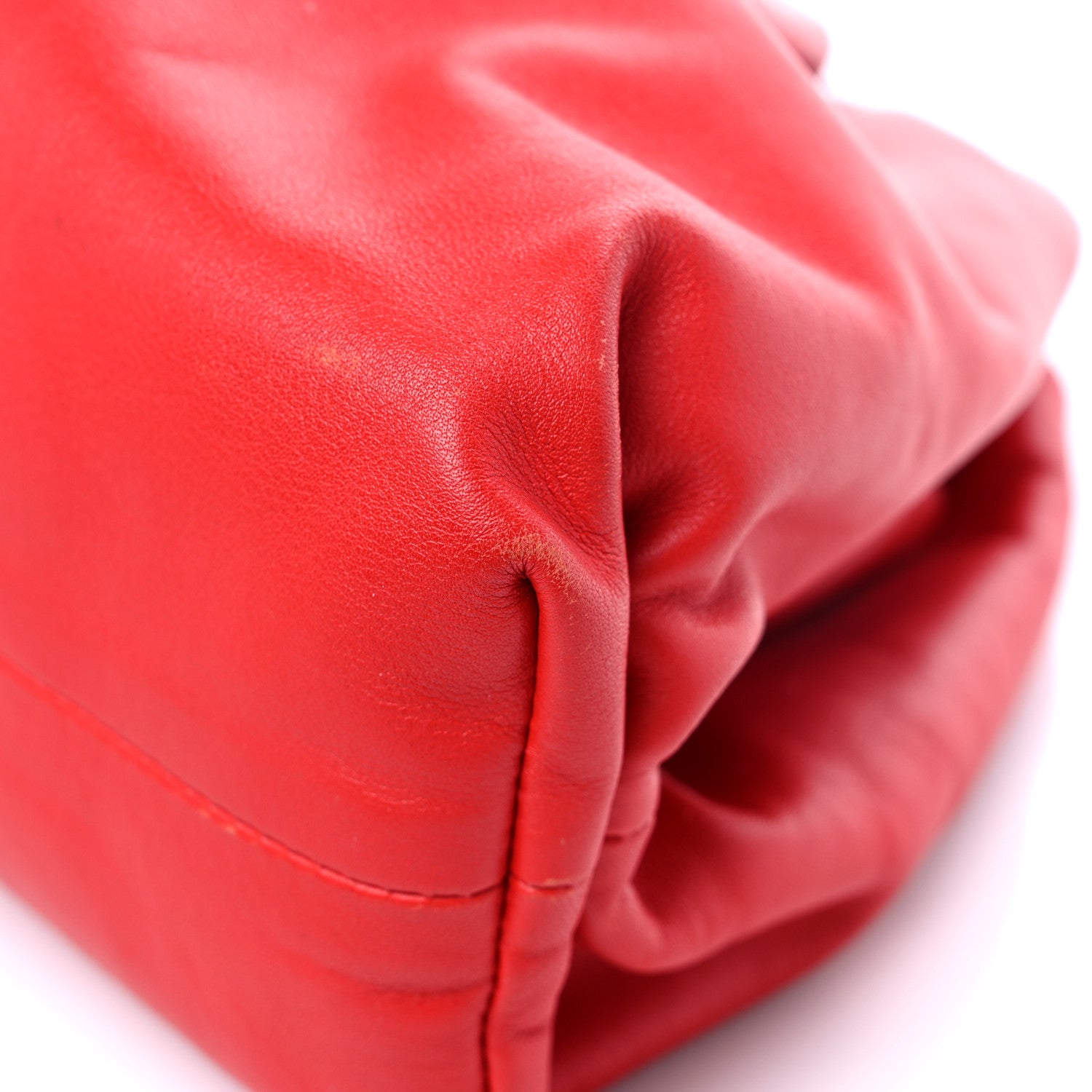 Bottega Veneta Smooth Butter Calf The Pouch Oversized Clutch Bright Red 9 of 15