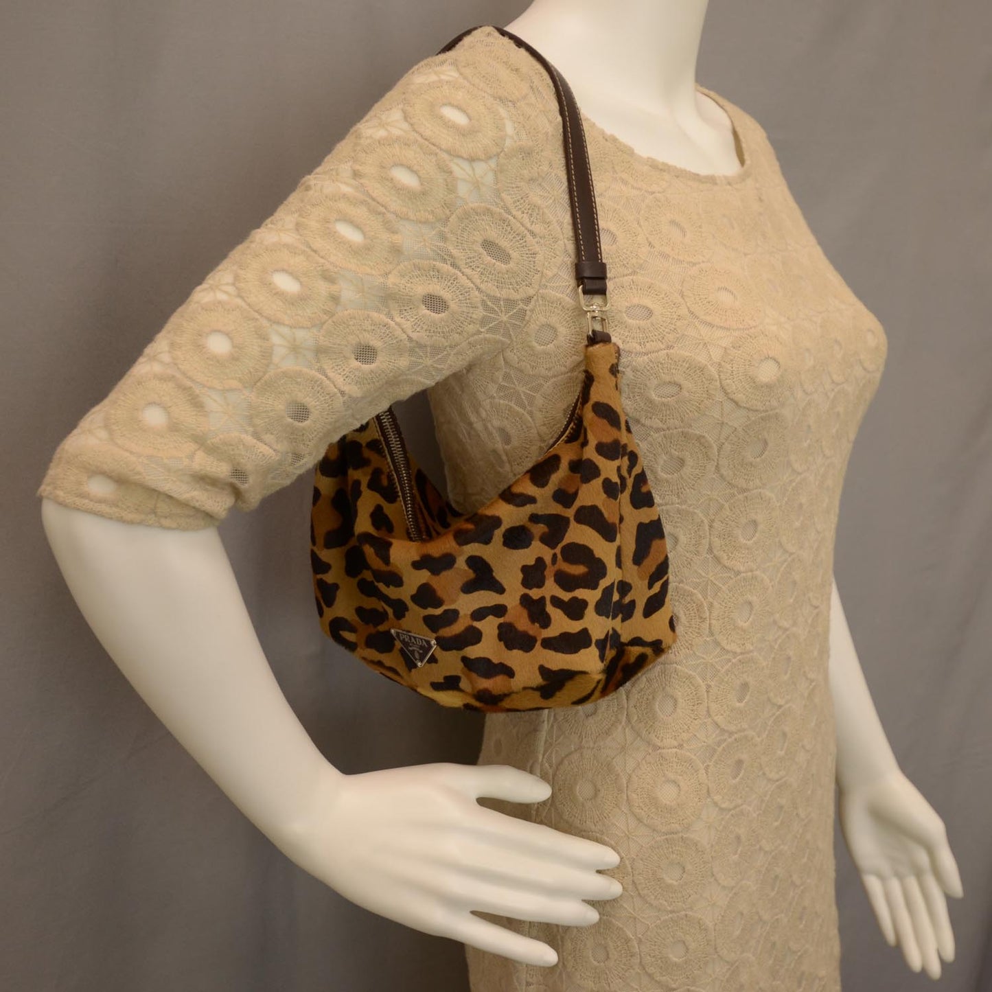Calf Hair Leopard Print Bag