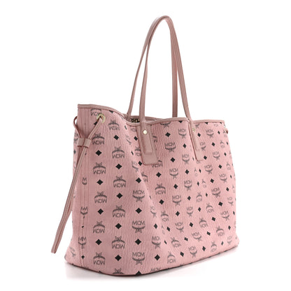 MCM Visetos Large Liz Reversible Shopper Tote Soft Pink 4 of 18