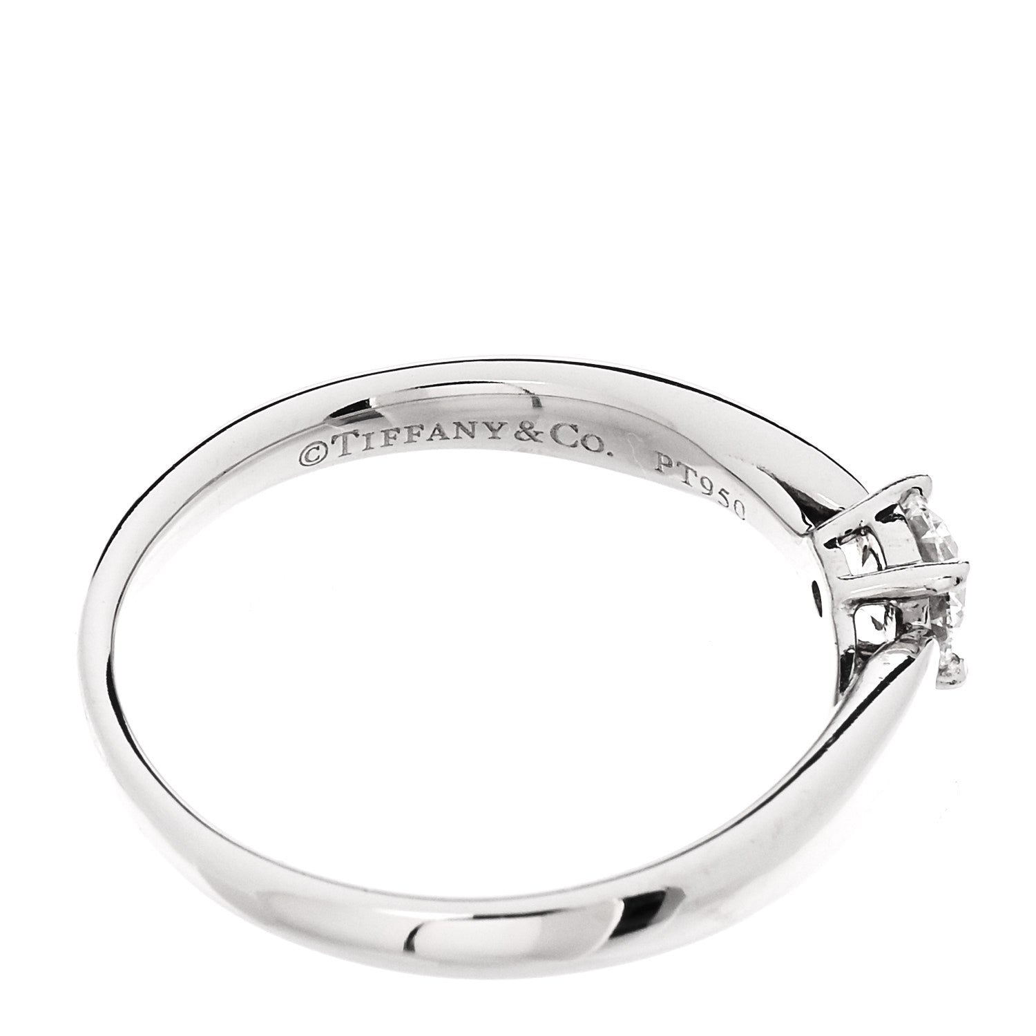 Tiffany Platinum Diamond .25ct Harmony Solitaire Engagement Ring 50 5.5 5 of 6