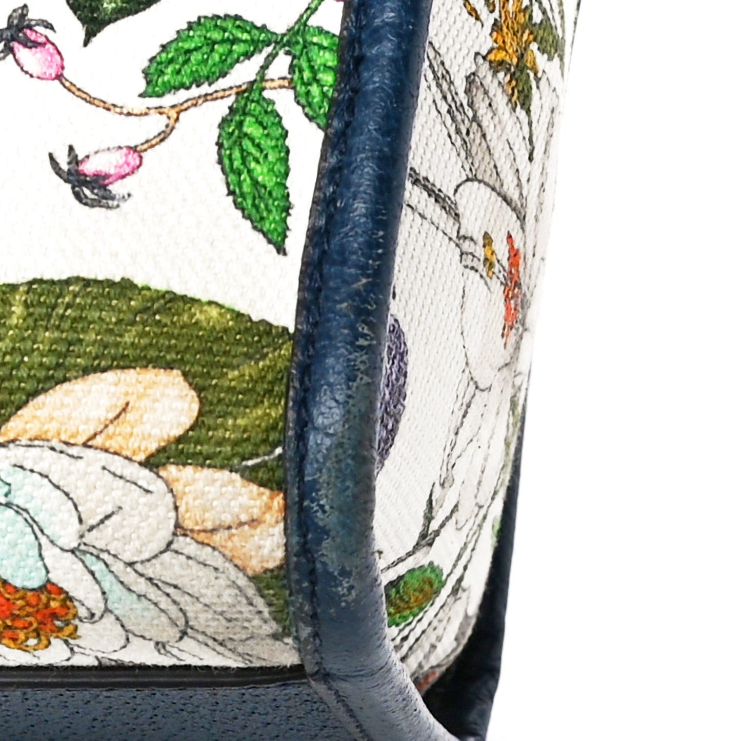 Canvas Large Flora Tote Navy Multicolor