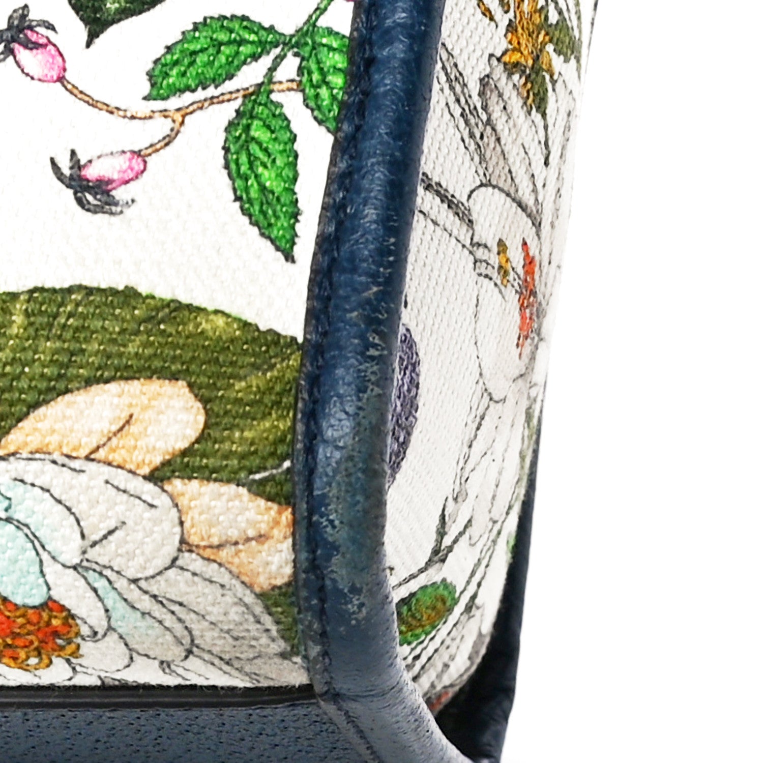 Gucci Canvas Large Flora Tote Navy Multicolor 14 of 19