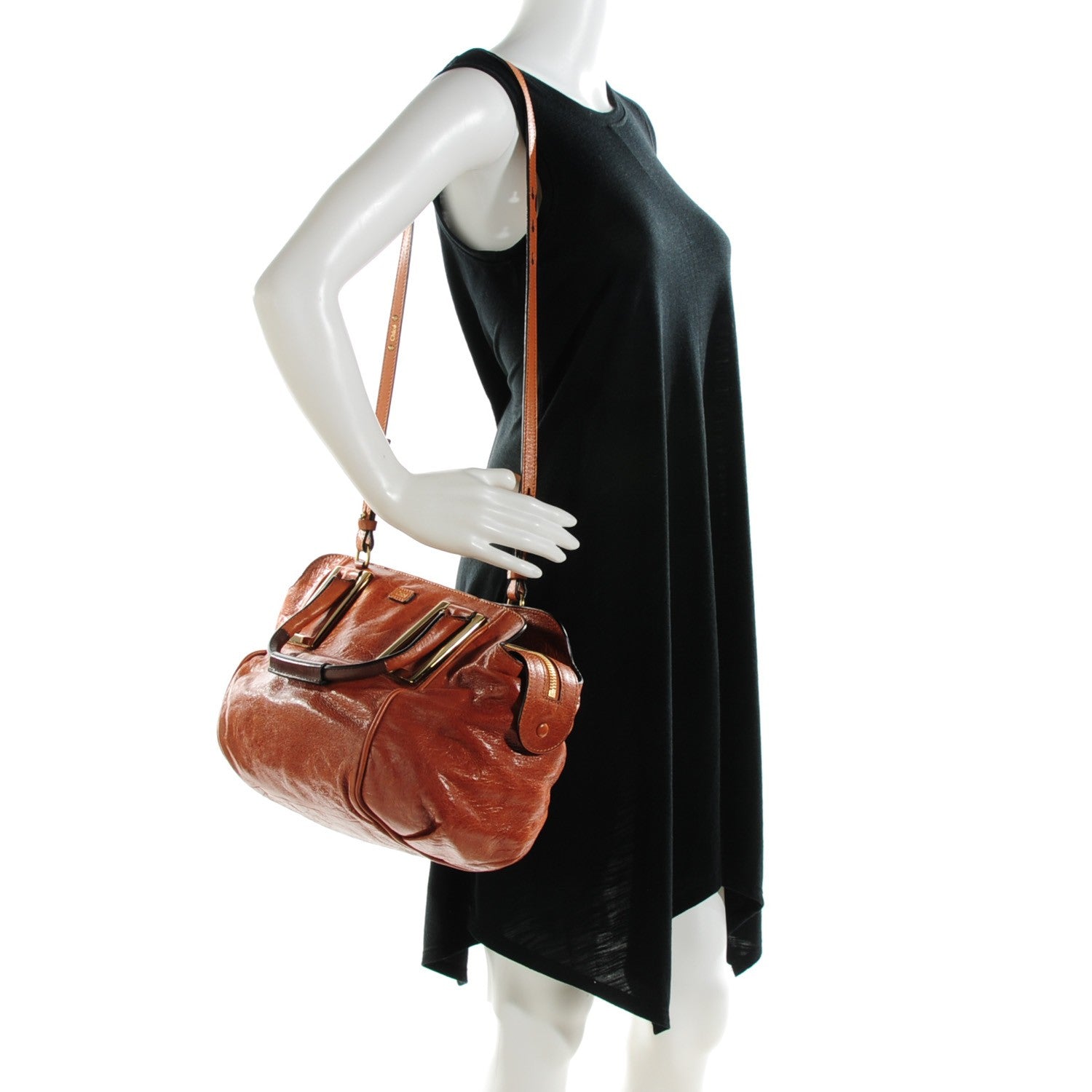 Chloe Tumbled Lambskin Medium Ethel Satchel Nutmeg Moka 2 of 8