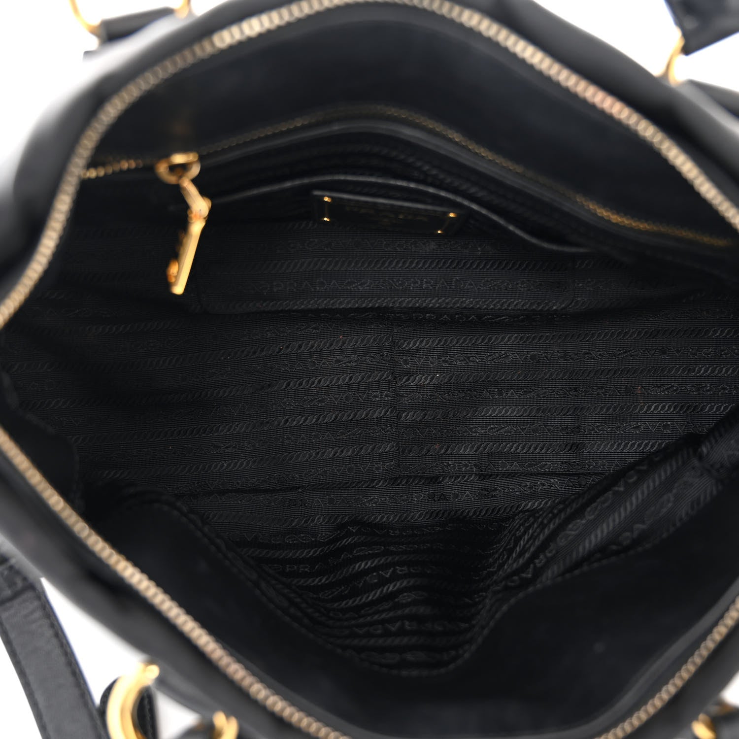 Prada Tessuto Nylon Soft Calfskin Shopping Satchel Black 5 of 11