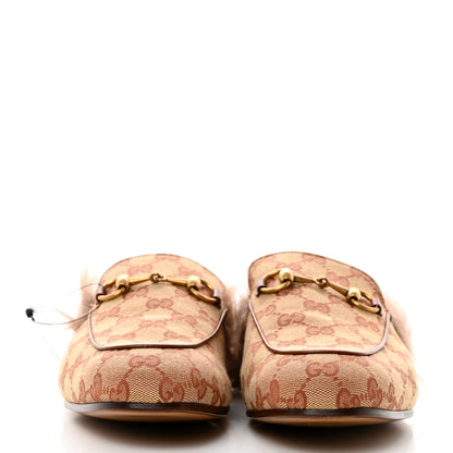 Gucci GG Monogram Fur Mens Princetown Slippers 7 Beige Ruggine Rust 2 of 8