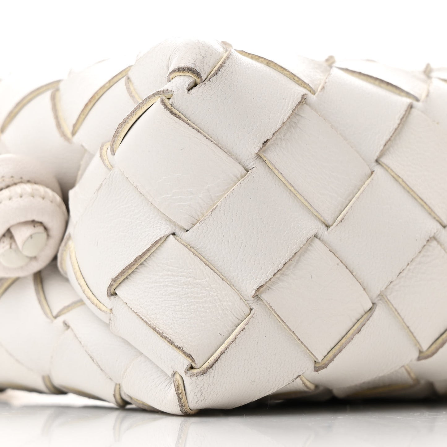 Nappa Intrecciato Candy Loop Camera Bag White