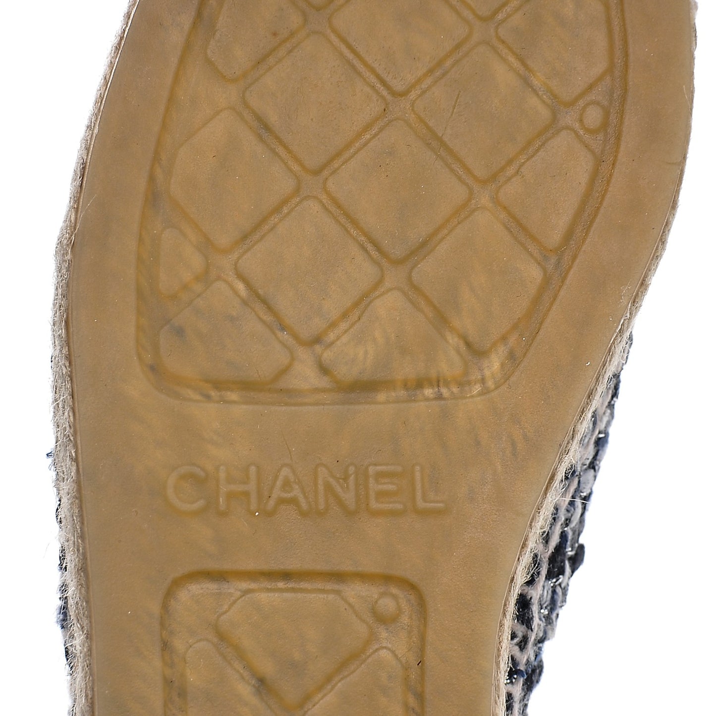 Metallic Tweed Lambskin CC Espadrilles 36 Blue Black Silver