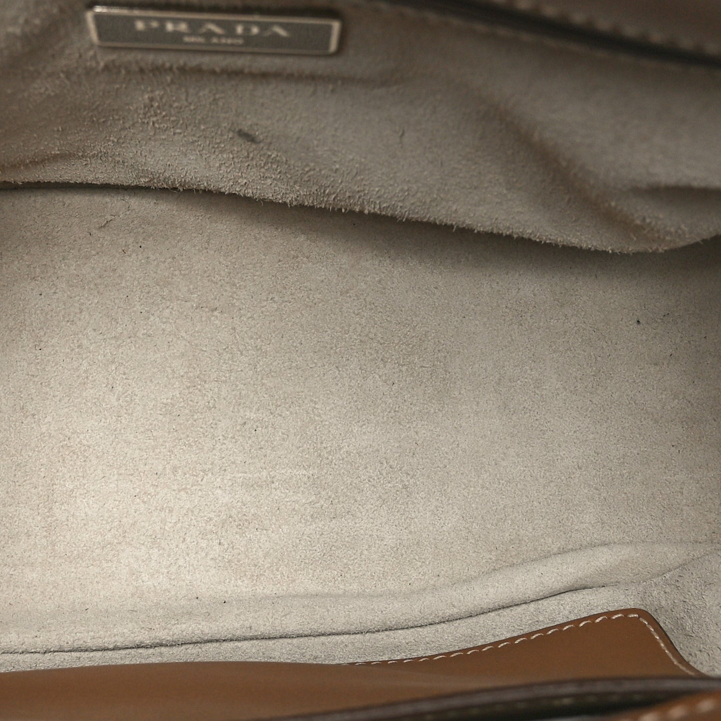 City Calf Mini Hand Stitched Galleria Double Zip Tote Caramel