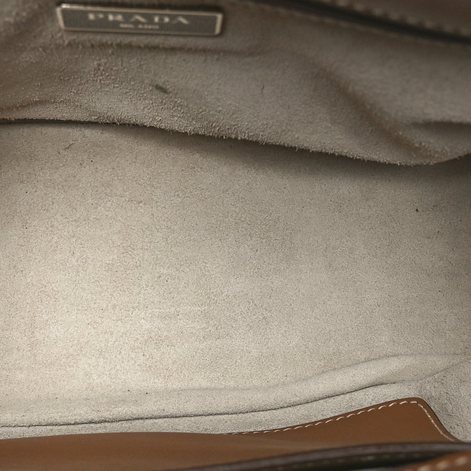 Prada City Calf Mini Hand Stitched Galleria Double Zip Tote Caramel 5 of 9