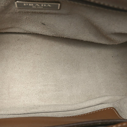 Prada City Calf Mini Hand Stitched Galleria Double Zip Tote Caramel 5 of 9
