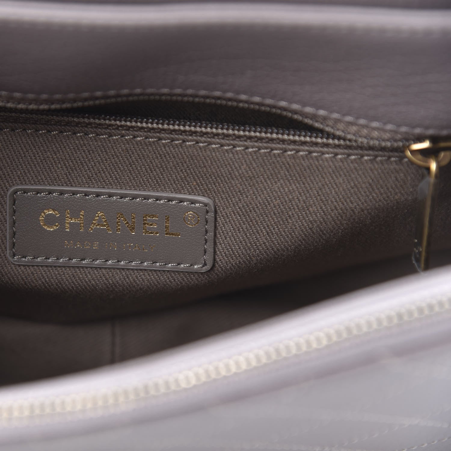 Chanel Shiny Calfskin Goatskin Quilted Medium Coco Curve Messenger Flap Grey 6 of 11