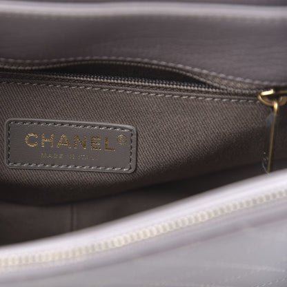 Chanel Shiny Calfskin Goatskin Quilted Medium Coco Curve Messenger Flap Grey 6 of 11