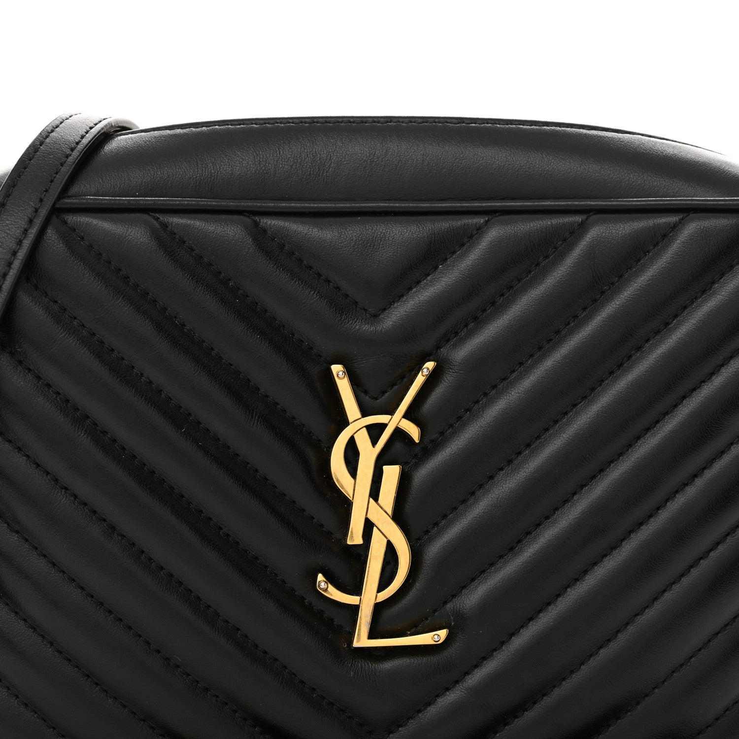 Saint Laurent Calfskin Matelasse Monogram Lou Camera Bag Black 8 of 16