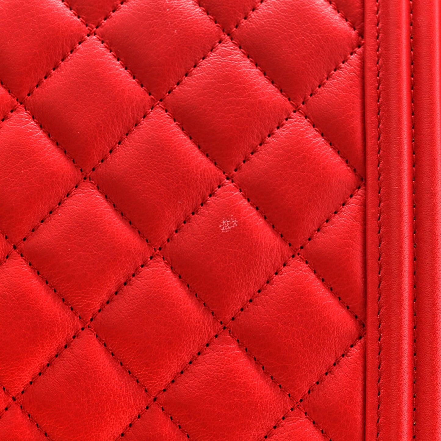Calfskin Quilted North South Boy Flap Red