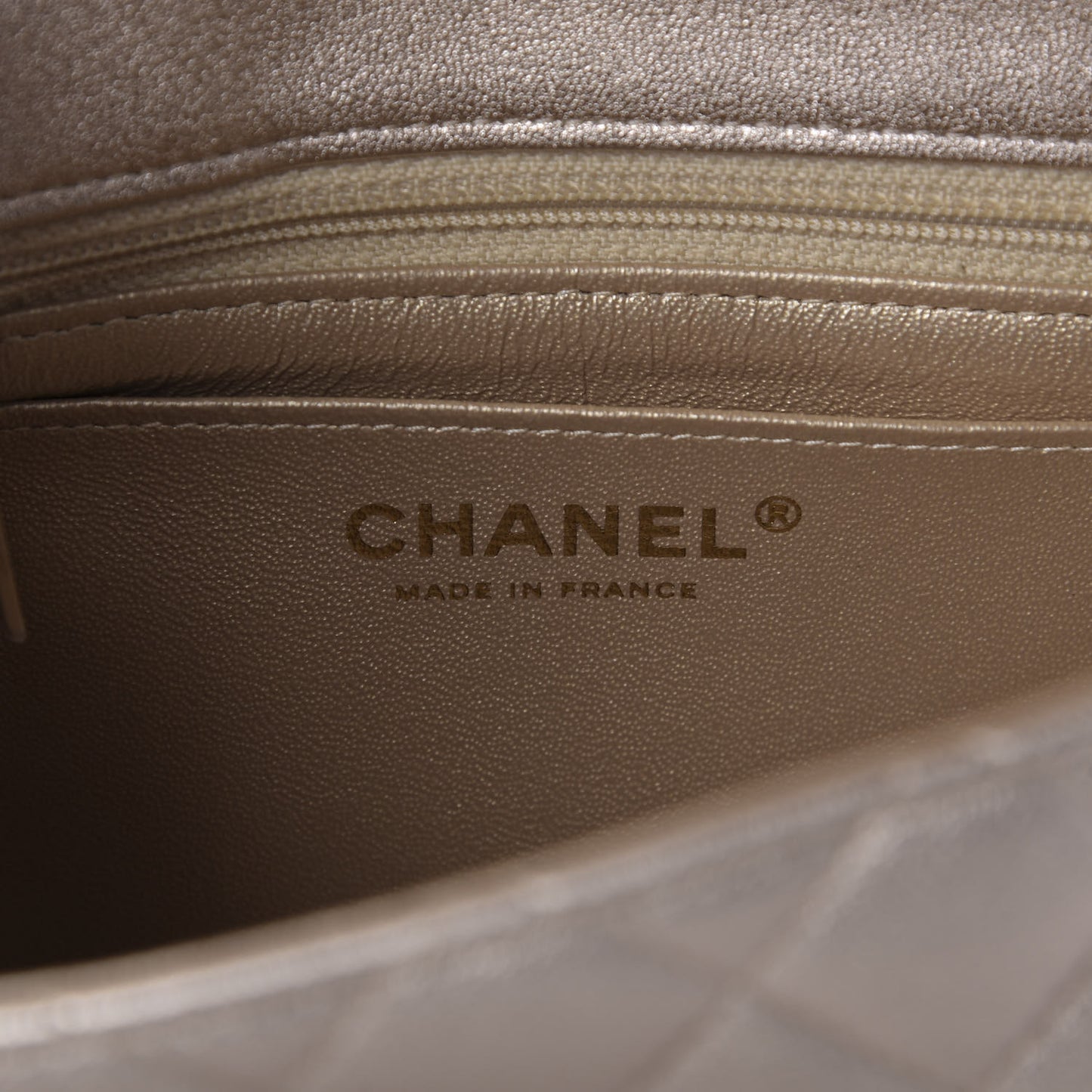 Metallic Lambskin Quilted Mini Square Flap Gold