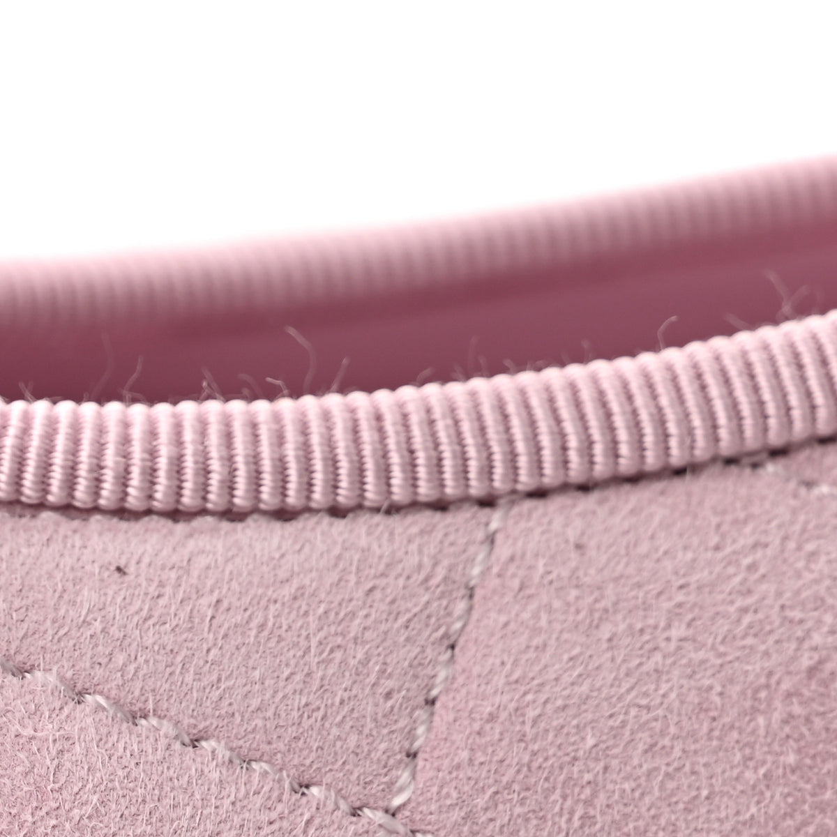 Suede Quilted Cap Toe CC Ballerina Flats 37.5 Light Pink