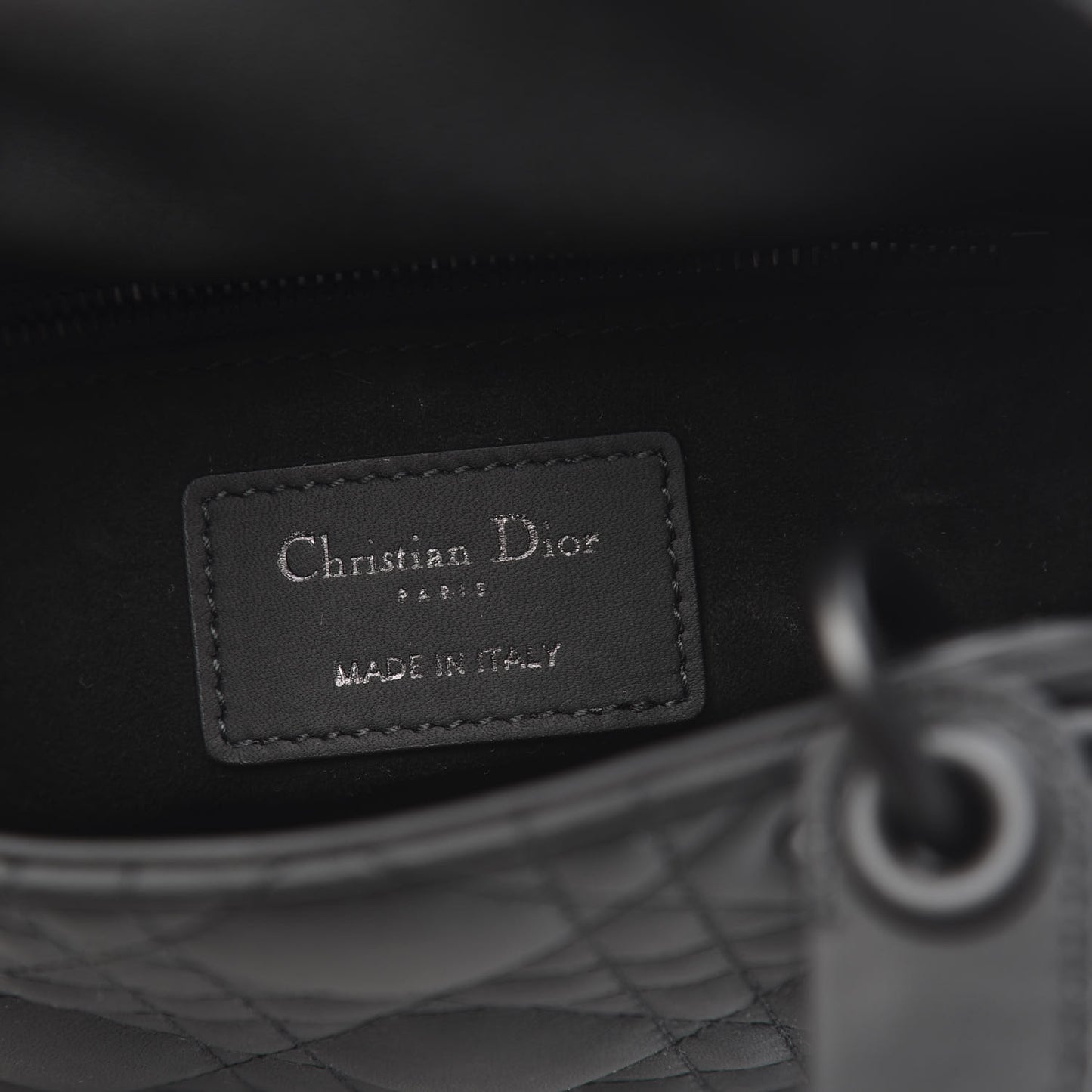 Ultra Matte Calfskin Cannage Mini Lady Dior Black