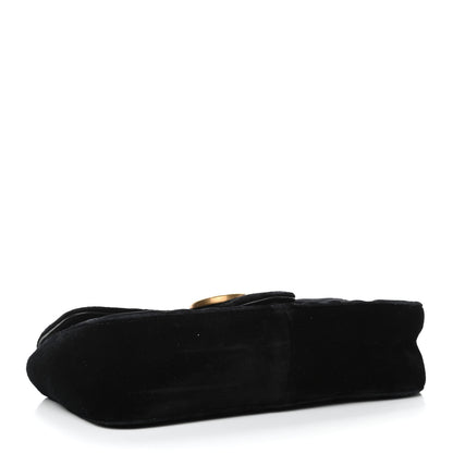 Gucci Velvet Matelasse Mini GG Marmont Shoulder Bag Black 3 of 4
