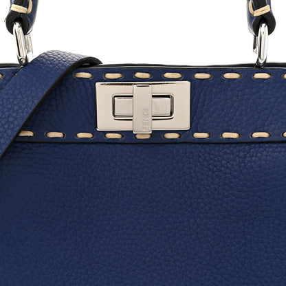 Fendi Cuoio Romano Selleria Chamois Small Peekaboo I SEE U Satchel Blue 8 of 15