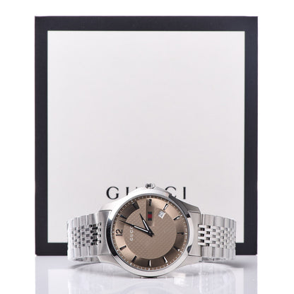Gucci Stainless Steel 40mm G-Timeless Quartz Watch Brown 9 of 9
