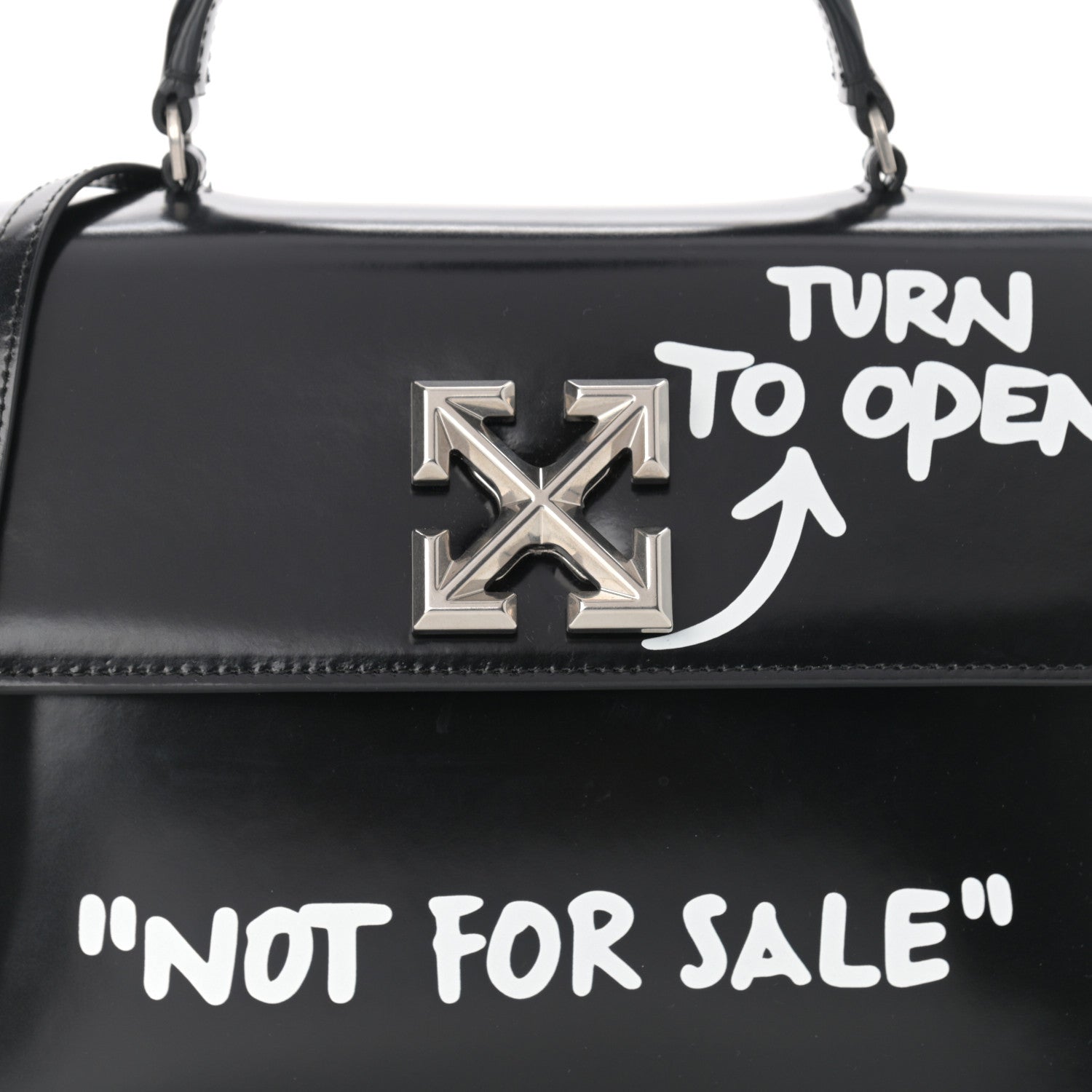 Off-White Calfskin Jitney 2.8 Not For Sale Shoulder Bag Black 8 of 11