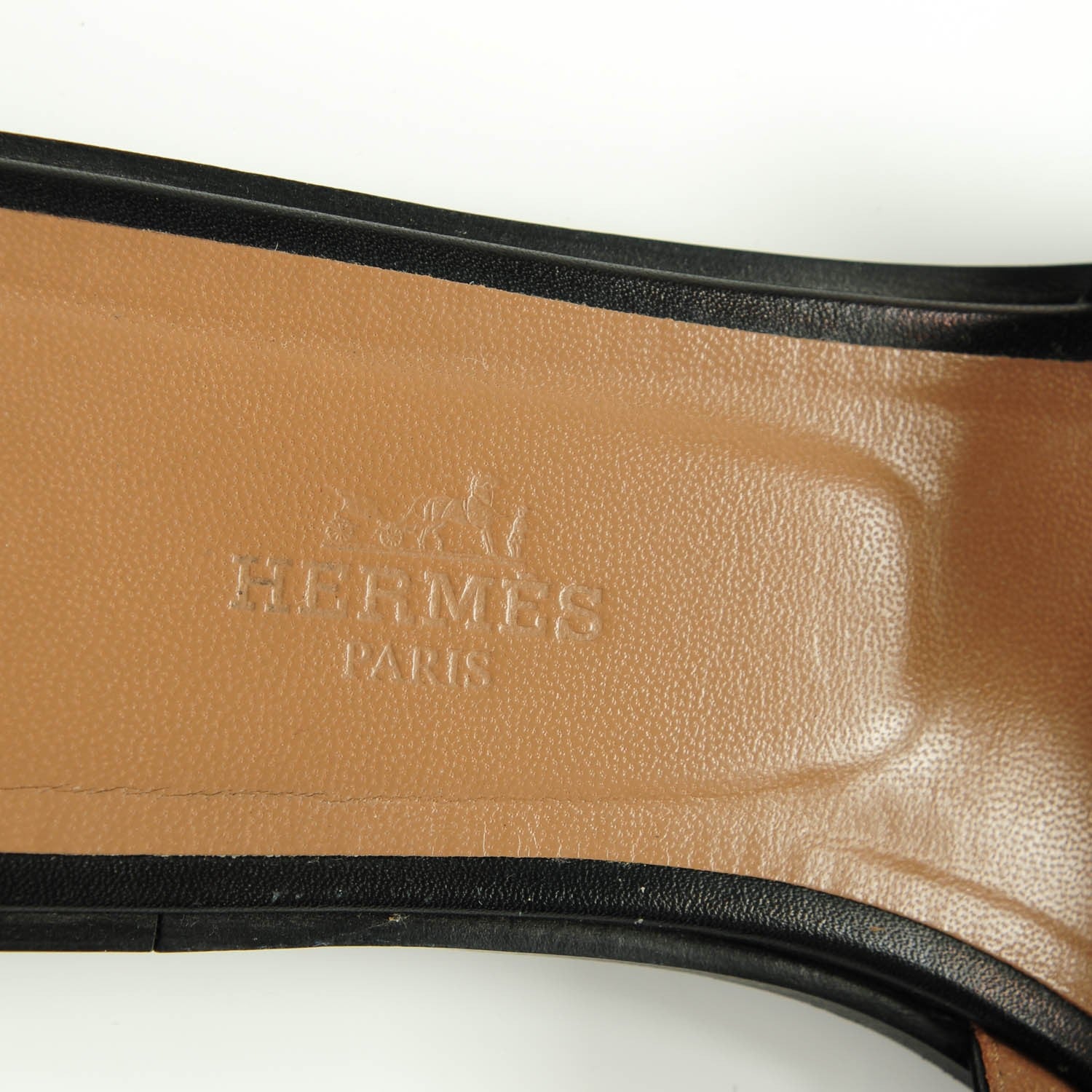 Hermes Box Calfskin Oran Sandals 37 Black 7 of 8