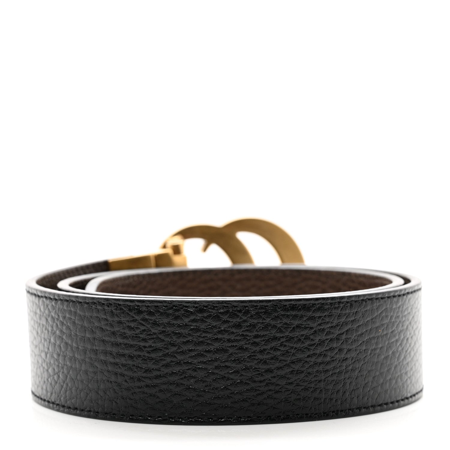 Gucci Calfskin Double G Reversible 37mm Belt 70 28 Black Cocoa 2 of 5