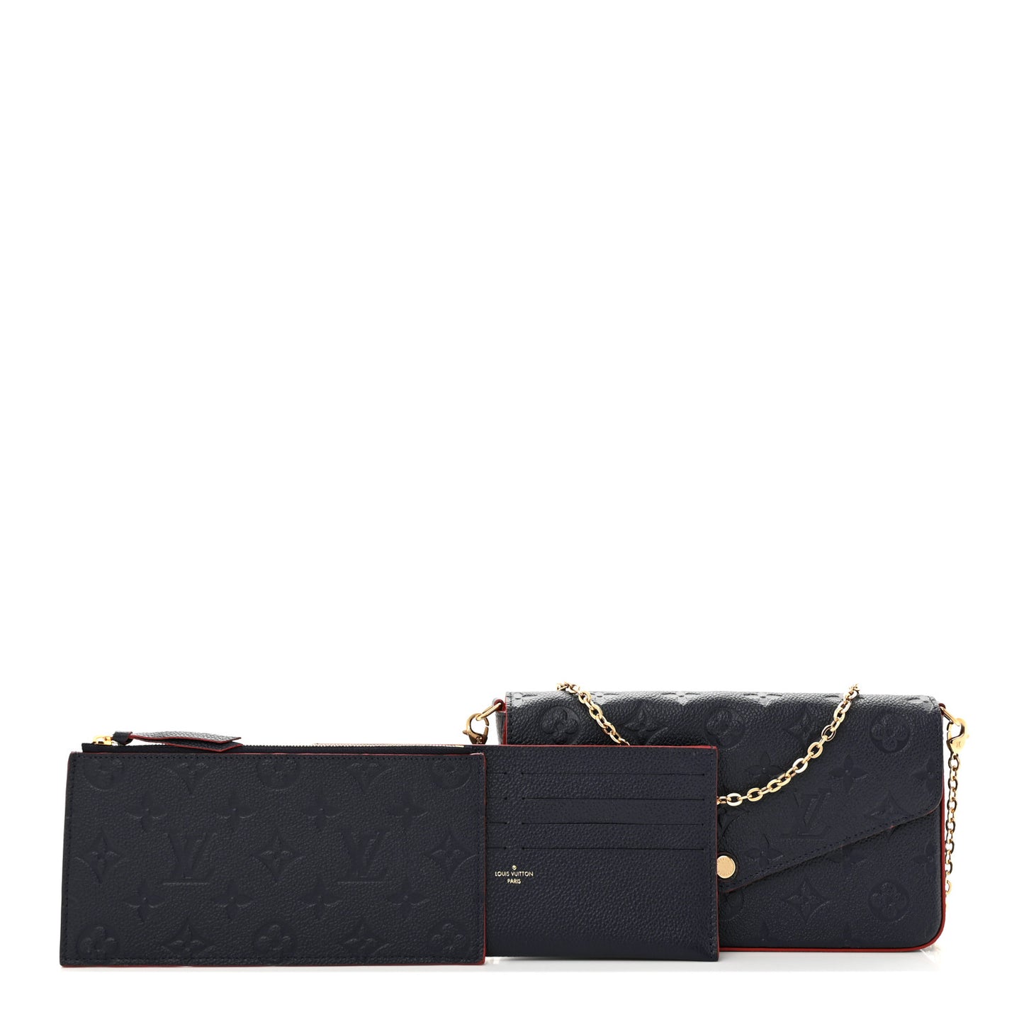 Empreinte Pochette Felicie Chain Wallet Marine Rouge