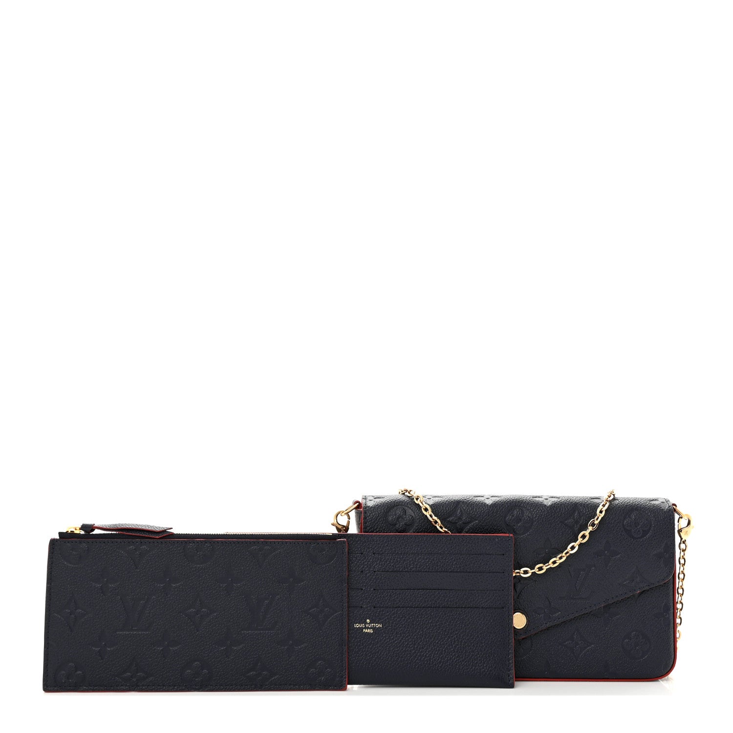 Louis Vuitton Empreinte Pochette Felicie Chain Wallet Marine Rouge 1 of 11