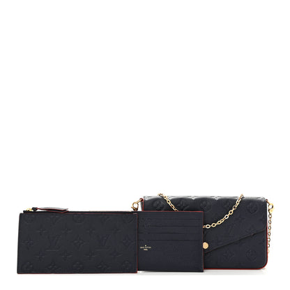 Louis Vuitton Empreinte Pochette Felicie Chain Wallet Marine Rouge 1 of 11