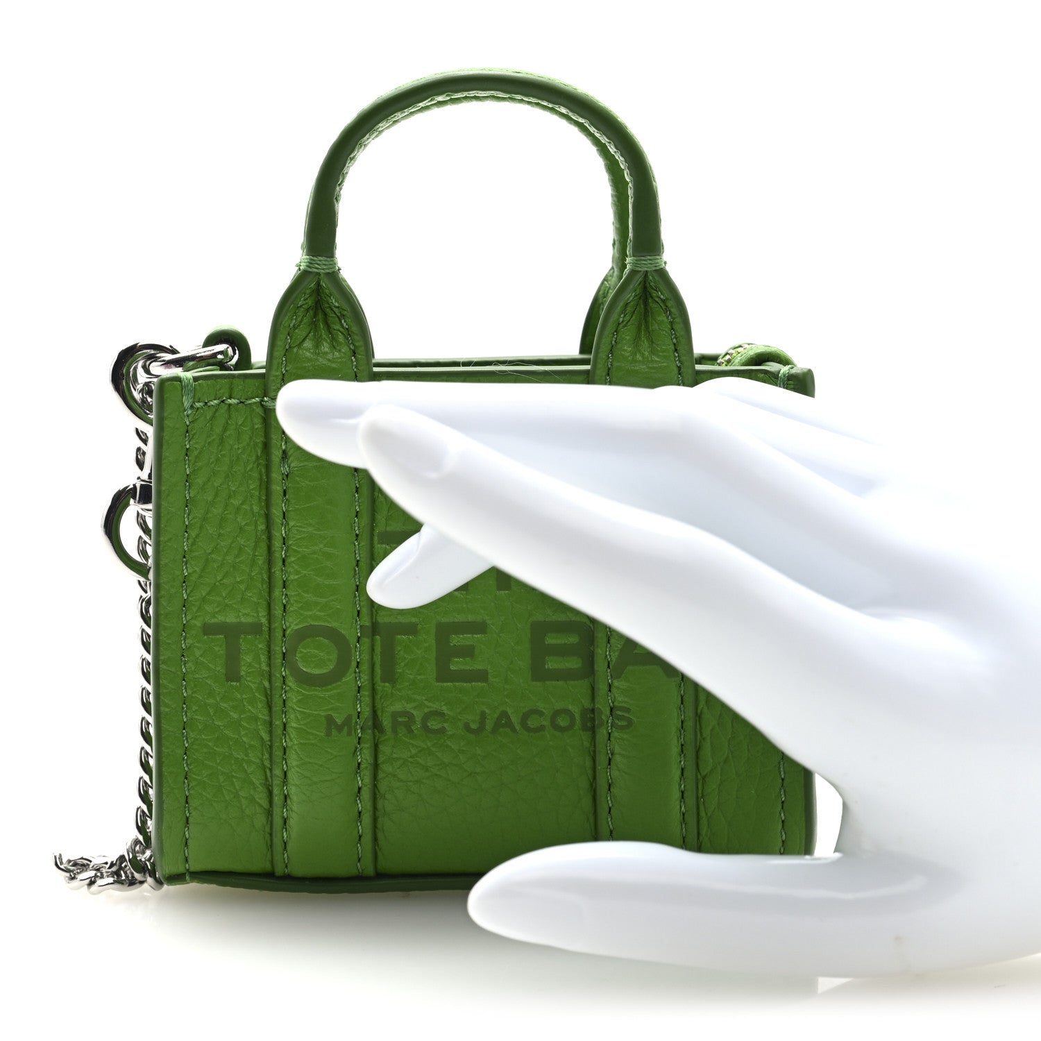Marc Jacobs Grained Calfskin Nano Bag Charm The Tote Bag Kiwi 2 of 6