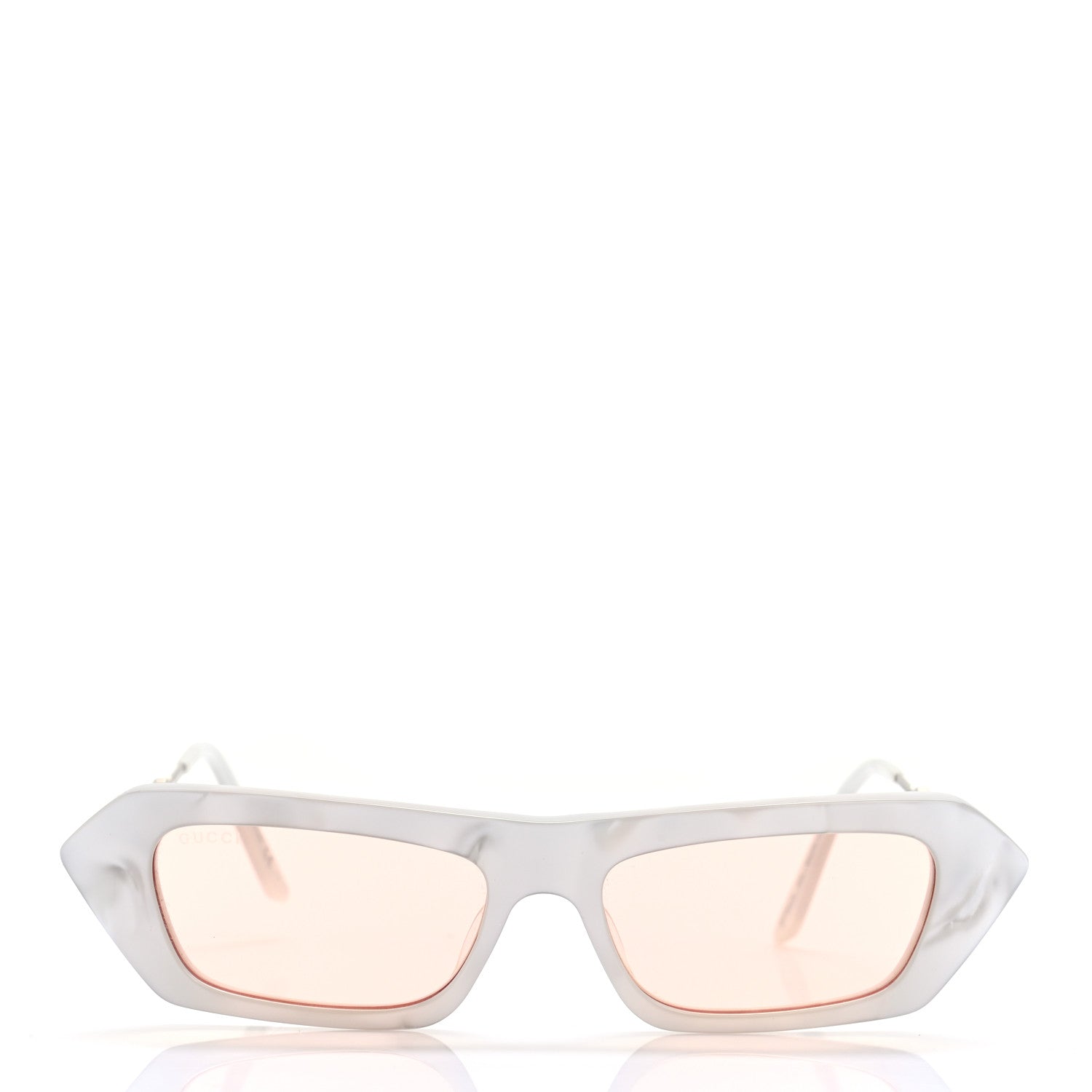 Gucci Acetate Crystal Embellished Rectangle Sunglasses GG0642S White 2 of 7