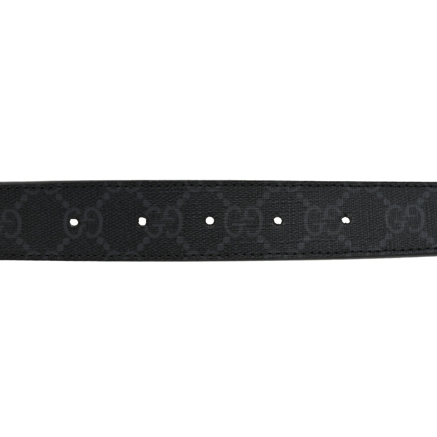 GG Supreme Monogram Plutone Calfskin Enamel Double G 30mm Belt 85 34 Black Metal Blue