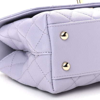Chanel Caviar Quilted Mini Coco Handle Flap Light Purple 9 of 10