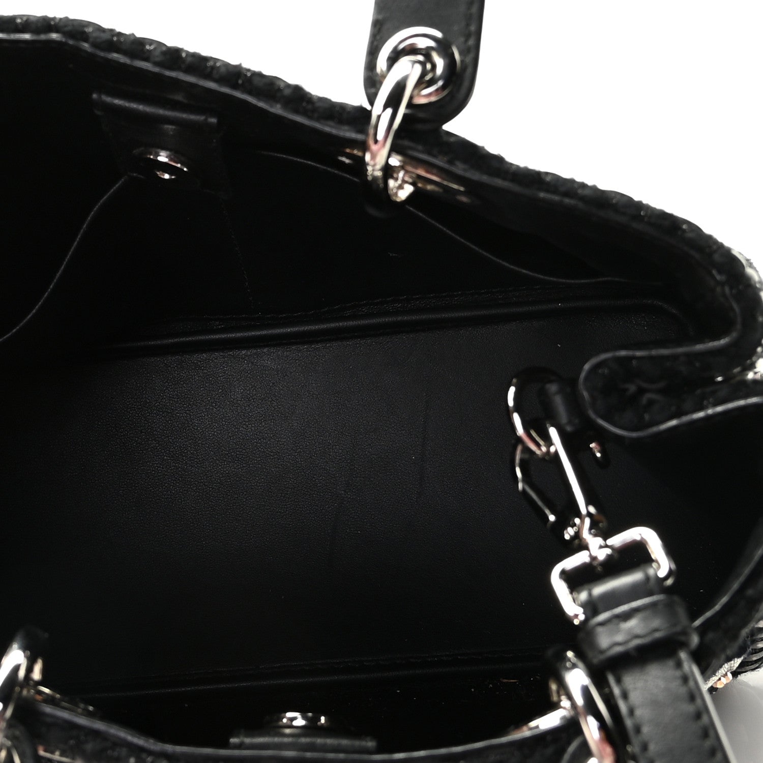 Christian Dior Metallic Tweed Small Diorissimo Black Silver 8 of 11
