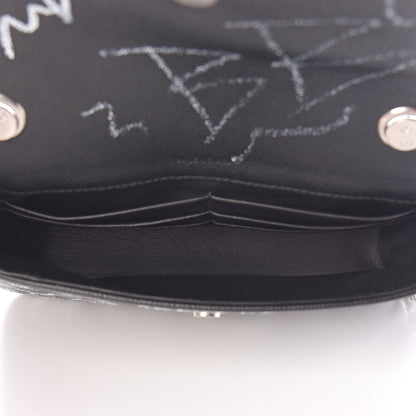 Balenciaga Calfskin Graffiti BB Chain Wallet Black White 5 of 10