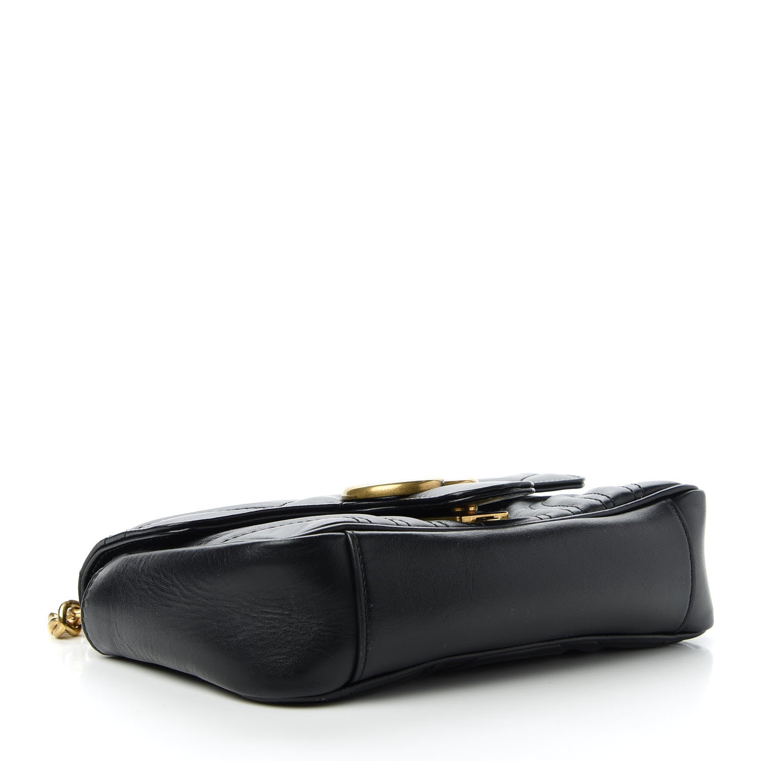Gucci Calfskin Matelasse Mini GG Marmont Shoulder Bag Black 4 of 11