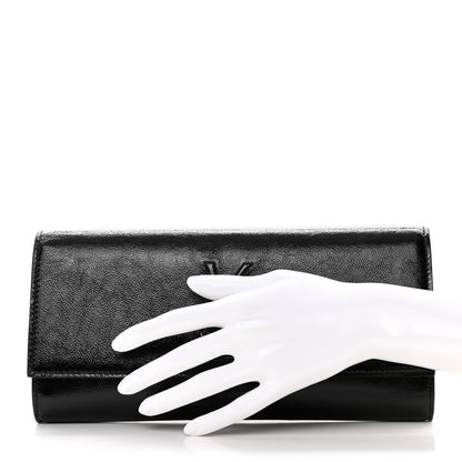 Saint Laurent Textured Patent Monogram Small Belle De Jour Clutch Black 2 of 8