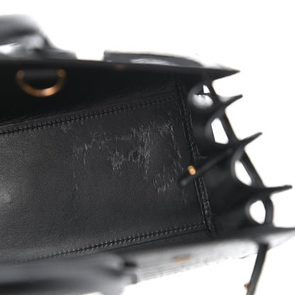 Saint Laurent Calfskin Crocodile Embossed Baby Sac De Jour Black 9 of 9