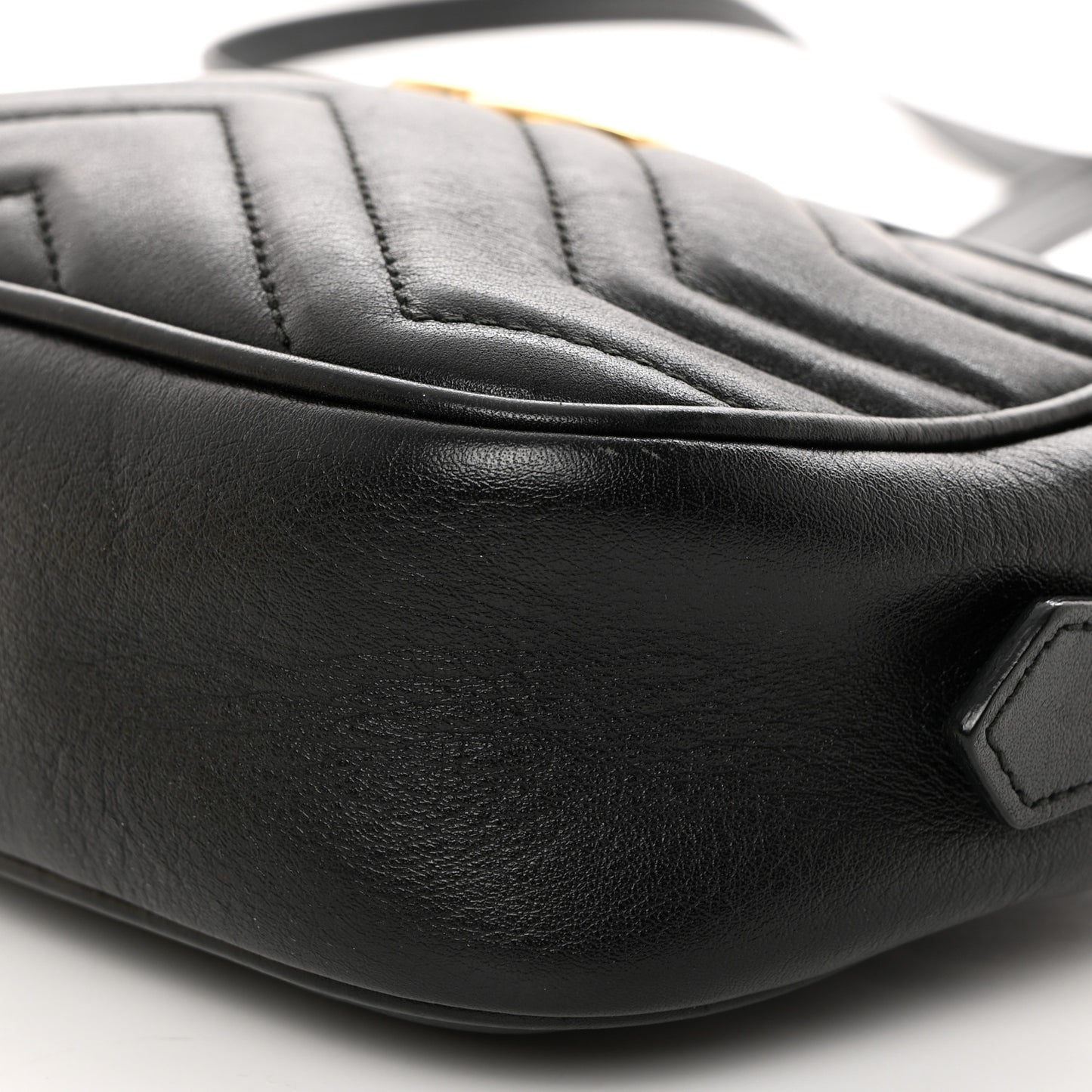 Calfskin Matelasse Mini GG Marmont Chain Shoulder Bag Black