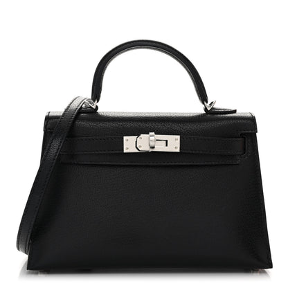 Hermes Chevre Chamkila Mini Kelly Sellier 20 Black 1 of 11