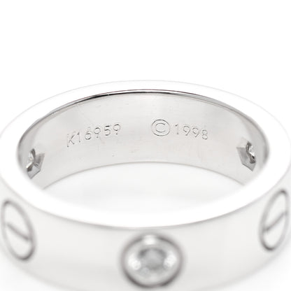 Cartier 18K White Gold 3 Diamond 5.5mm LOVE Ring 49 4.75 5 of 6