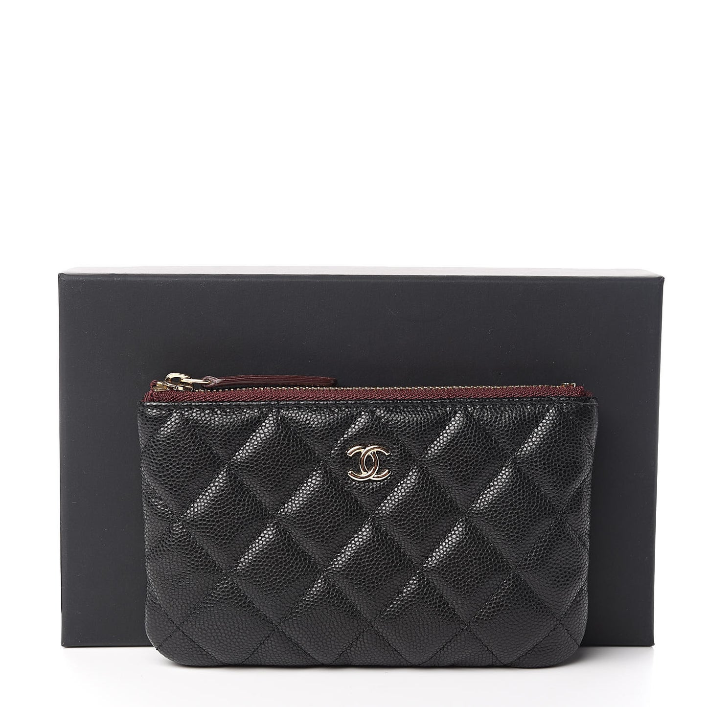 Caviar Quilted Small Cosmetic Case Black