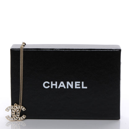Chanel Crystal Pearl CC Pendant Necklace Gold 6 of 6