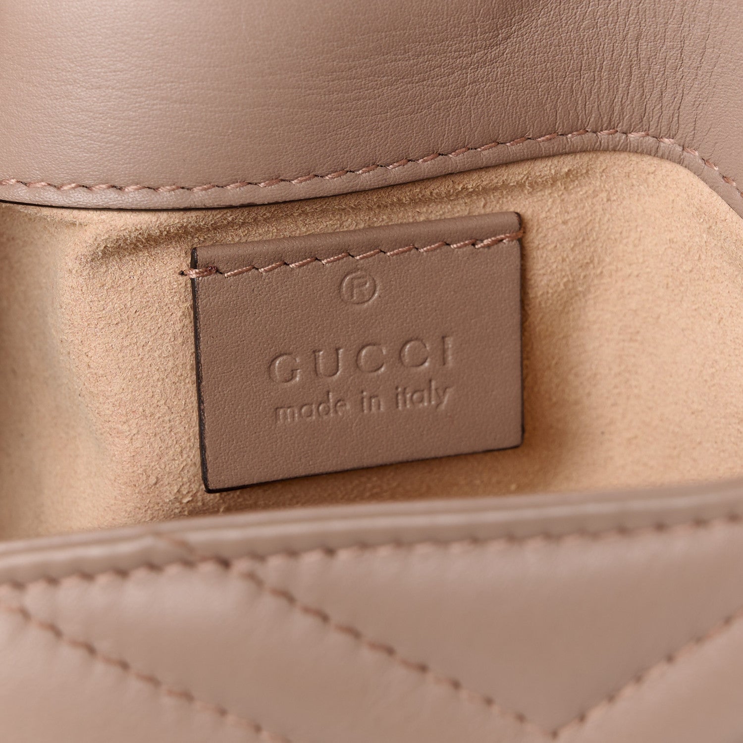 Gucci Calfskin Matelasse Super Mini GG Marmont Shoulder Bag Porcelain Rose 6 of 10