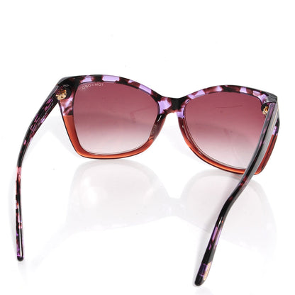Tom Ford Carli Oversize Square Cateye Sunglasses TF295 Violet Havana 2 of 4